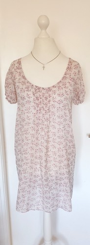 Kleid blusenkleid weiß rosa - kleid,