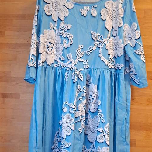 Damen kleid blau weiß - gr., blau/weiß