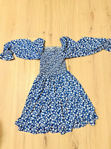 Damen kleid m - kleid, blau/weiß