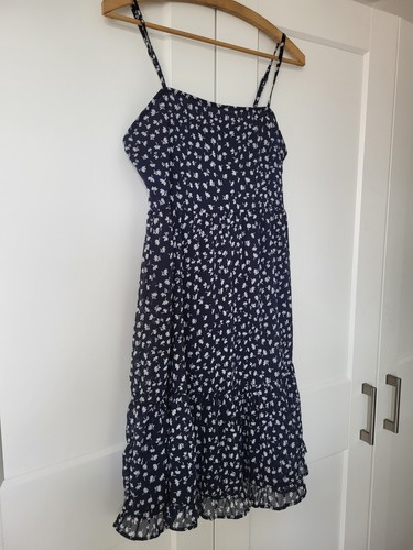 Kleid blau weiss geblümt - kleid,