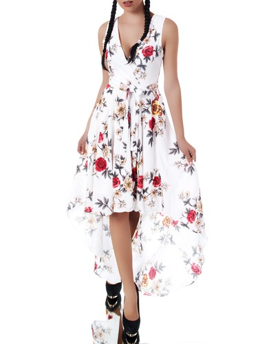 Sexy vokuhila kleid blumen - sexy,