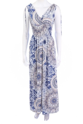 Maxikleid blumen dunkelblau - maxikleid,