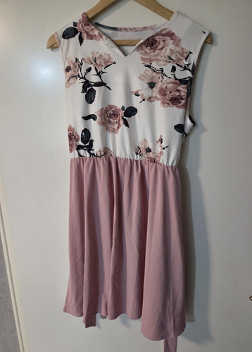 Damen kleid weiss rose - damen,
