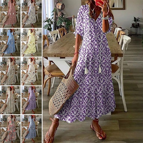 Damen boho maxikleid - damen,