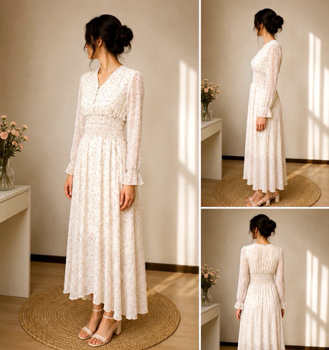 Damen maxikleid lang langarm - lang,
