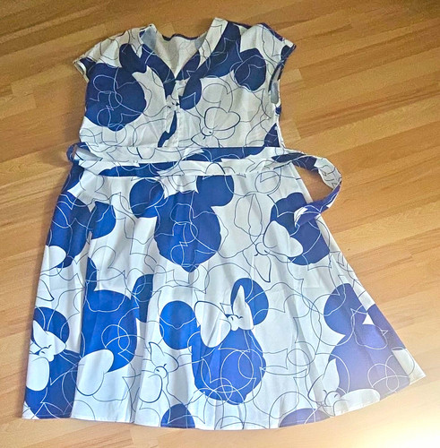 Kleid damen blau weiß - gr., l