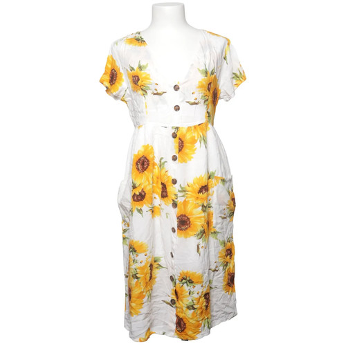 Kleid größe weiß gelb - kleid,, l,